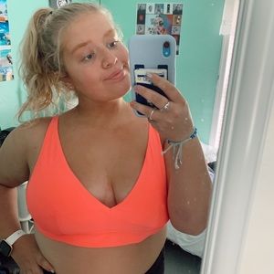 Aerie Hot Pink Scoop Bikini Top